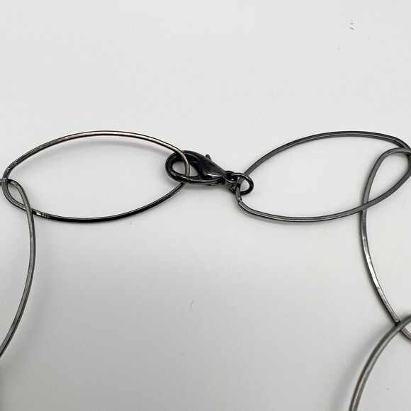 Gunmetal Gray Long Oval Link Chain Fashion Necklace 35” - Picture 7 of 7